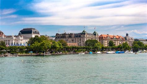 Switzerland.View of Zurich.Houses on the Shores of Lake Zurich Stock Photo - Image of view ...