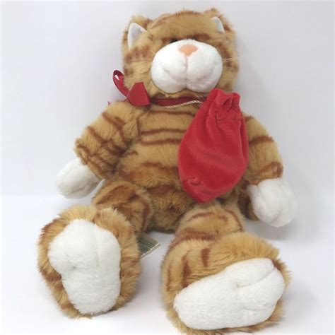 2016 Build A Bear Orange Striped Tabby Cat Plush Stuffed Toy 16" Carrying Pouch # ...