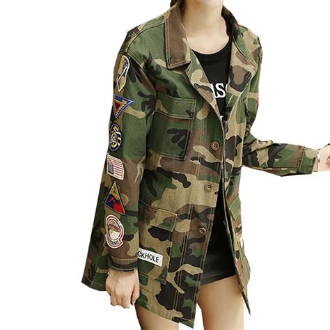 New Women Autumn Winter Camouflage BF Camo Jacket female Military Fatigues Restoring Pockets ...