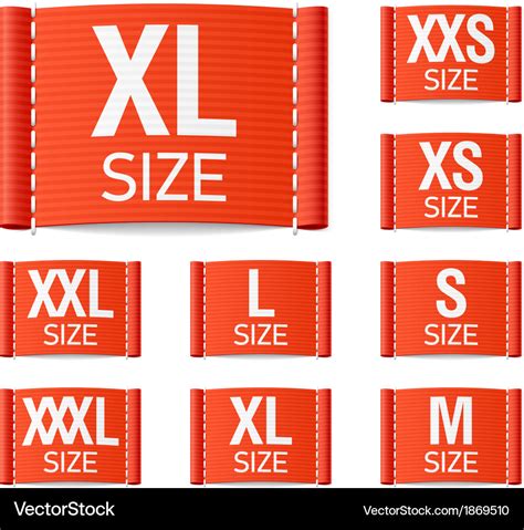 Size clothing labels Royalty Free Vector Image