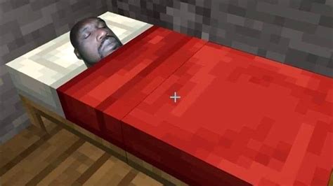 black guy sleeping in minecraft bed Blank Template - Imgflip