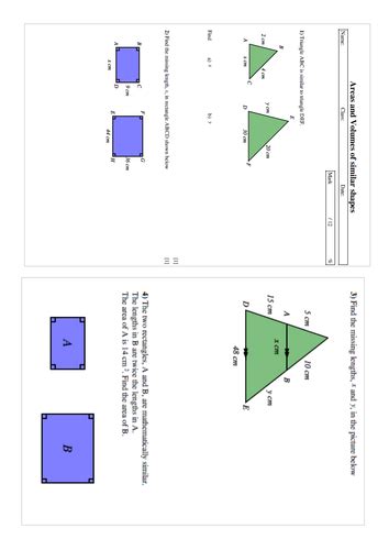 Similar shapes, area & Volume. | Teaching Resources