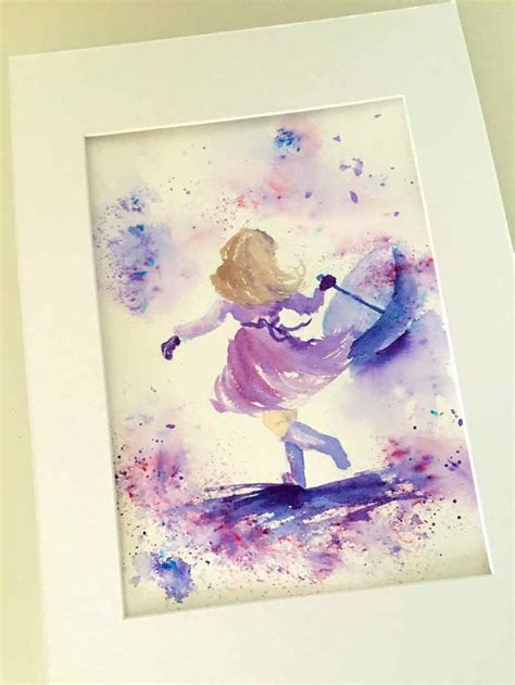 Dancing in the Rain (Rainy Days 6) Watercolour — Kerrie Woodhouse