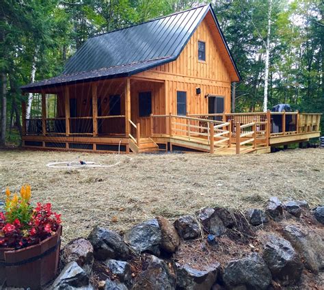 Adirondack Cabin Plans, 20'x32' with Cozy Loft and Front Porch, 1.5 Bath,Full Foundation | Small ...