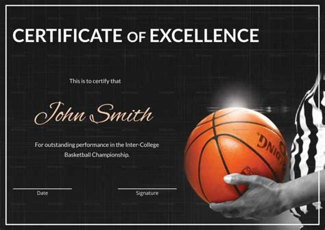 Basketball Award Certificate Template Word