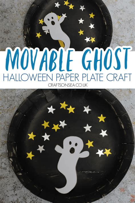 Movable Paper Plate Ghost Craft - Crafts on Sea