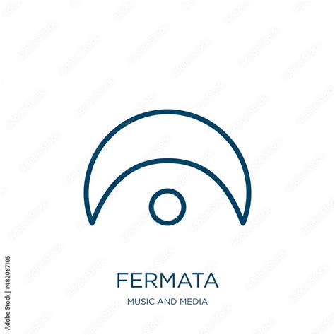 fermata icon from music and media collection. Thin linear fermata ...