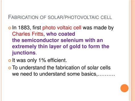 SOLAR CELL FABRICATION,SOLAR CELLS,