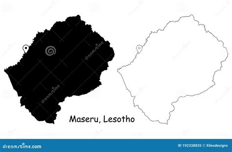 Maseru Lesotho. Detailed Country Map with Location Pin on Capital City ...