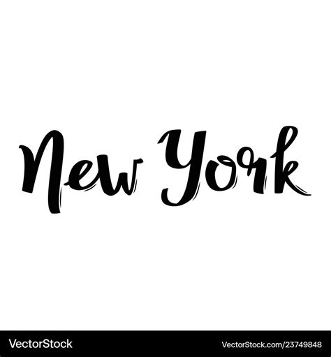 Handwritten city name new york calligraphic word Vector Image