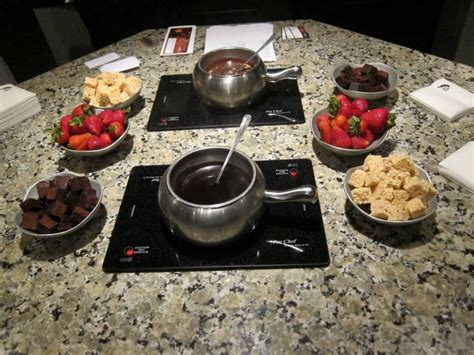 This is a chocolate fondue dessert at The Melting Pot. The Melting Pot is a fondue restaurant ...