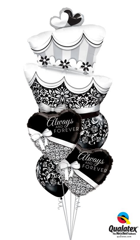 Wedding Bouquet Black White 37 balloons vancouver JC Balloon Studio