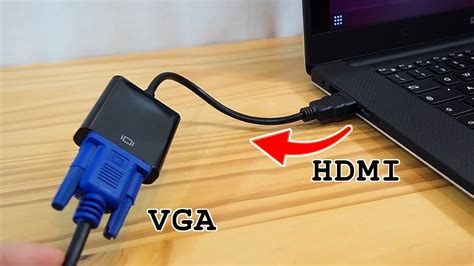 HDMI to VGA adapter • Setup with laptop and old VGA monitor - YouTube