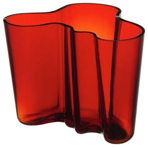 Alvar Aalto Large Flaming Red Vase - Modern - Vases - by AllModern