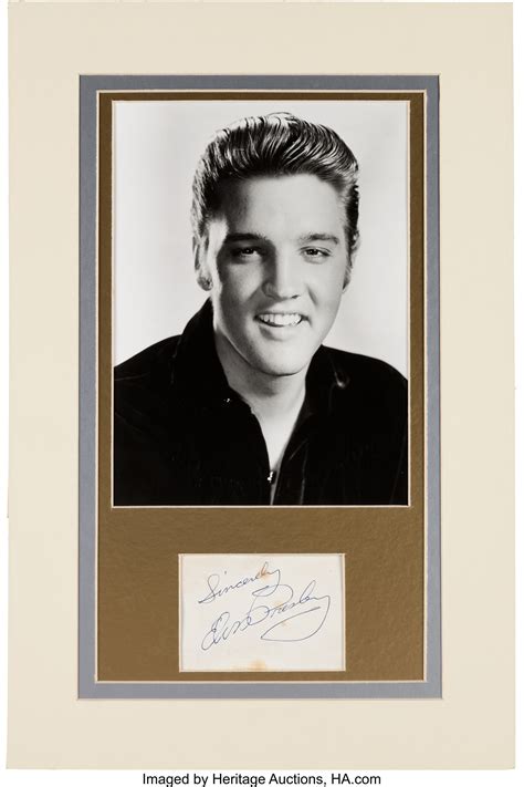 Elvis Presley Signature with Photo. ... Music Memorabilia | Lot #89415 | Heritage Auctions