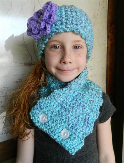 Little Girls Scarf Set Little Girls Crocheted Scarf Little - Etsy