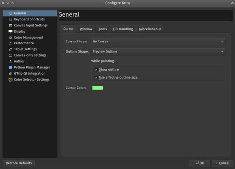 General Settings — Krita Manual 5.2.0 documentation