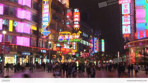 Nanjing Road At Night In Shanghai, China - Time Lapse Stock video footage | 2234529