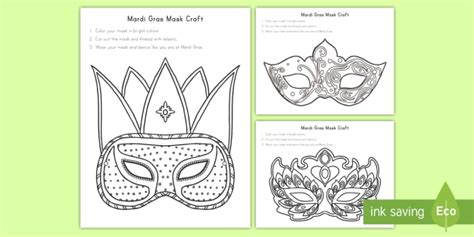 Mardi Gras Mask Template Activity for Kids | Twinkl