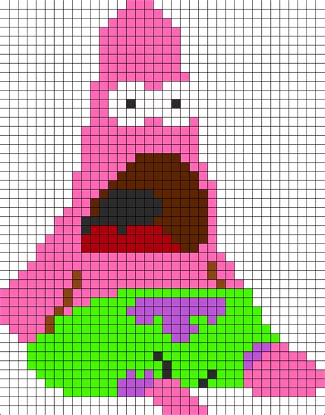 Face Melted Patrick Kandi Pattern | Pixel art pattern, Pixel art, Minecraft pixel art