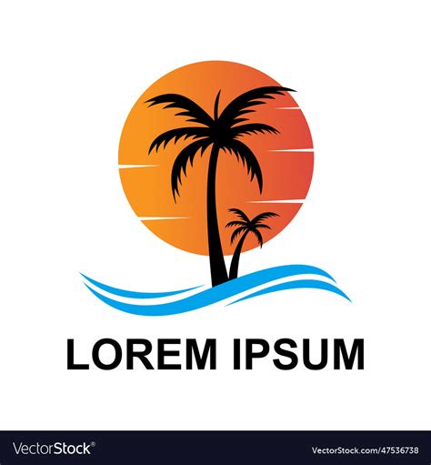 Summer beach logo Royalty Free Vector Image - VectorStock