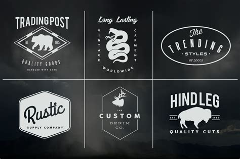 Six Rustic Logos ~ Icons on Creative Market