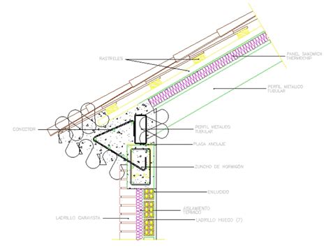 Detalle cubierta en AutoCAD | Descargar CAD (43.68 KB) | Bibliocad