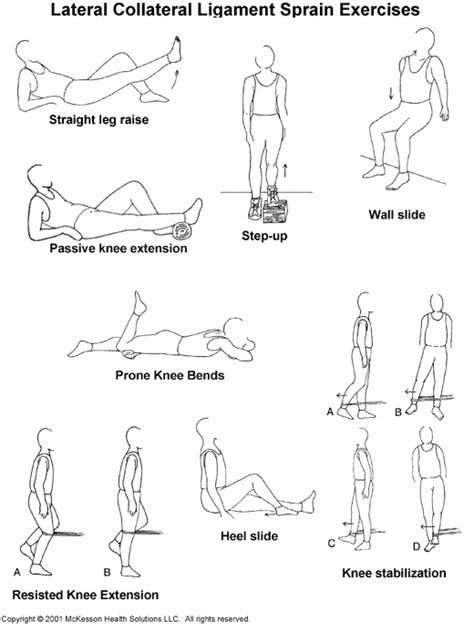 Sports Medicine Advisor 2003.1: Lateral Collateral Ligament Sprain Exercises: Illustration