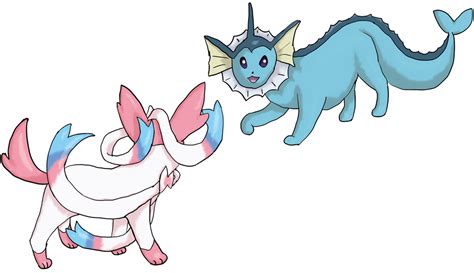 Vaporeon and Sylveon by Cinnamon-Quails on DeviantArt