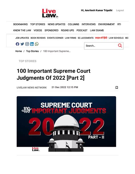 100 Important Supreme Court Judgments Of 2022 [Part 2] - B.A.LL.B (Hons ...