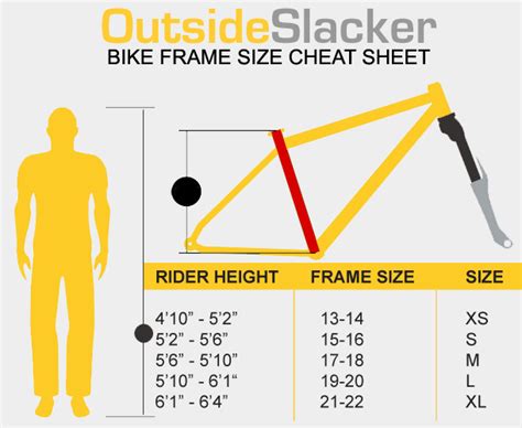 Bike frame size cheat sheet | OutsideSlacker