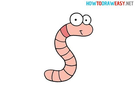 Earthworm Drawing Easy | Easy drawings, Easy animal drawings ...