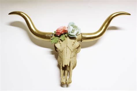 Longhorn Skull With FlowersFlower Wall DecorCow SkullGift | Etsy