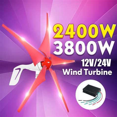 Buy 12/24V 2400W/3800W Automatic Home Wind Turbine Generator Power Windmill Energy Turbines Free ...