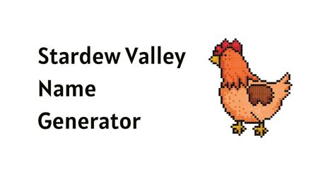 Stardew Valley Name Generator | Powered by Smart AI