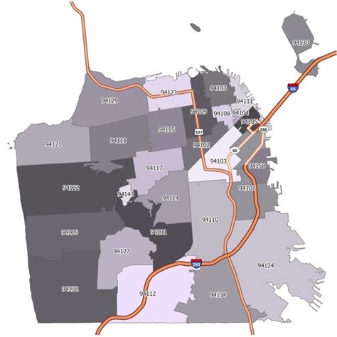 San Francisco Zip Code Map - GIS Geography