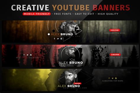 Creative MultiPurpose YouTube Banner | Creative Photoshop Templates ...