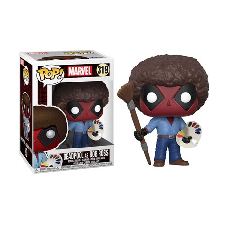 Buy Funko Deadpool Bob Ross Playtime 70s with Afro POP! Bobble Figure ...