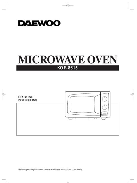 Microwave Oven: Operating Instructions | PDF | Ac Power Plugs And ...