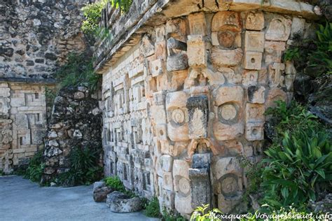 Chaac mask decorating a corner, Great Pyramid, Uxmal - Mexico