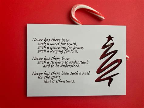 Spirit of Christmas Table-top Poem With Timely Message of Peace, Love ...