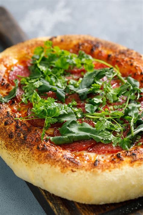 Napoli pizza with herbs stock image. Image of cheese - 265619767