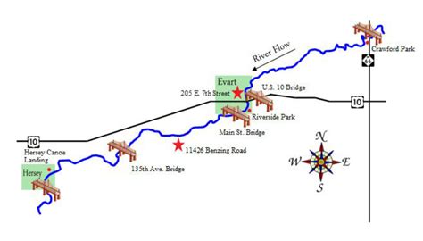 River Map for J & J's River Run on Muskegon River in Evart, MI - jj ...