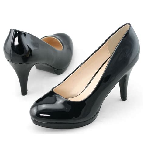 HOT pumps SHOEZY brand black patent leather pump shoes woman office ladies work dress women high ...