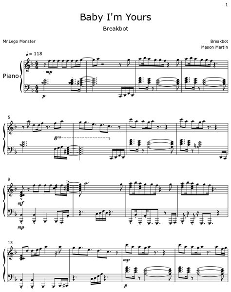 Baby I'm Yours - Sheet music for Piano