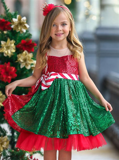 Mia Belle Girls Sequined Christmas Dress | Girls Winter Dresses