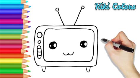 How to Draw Cute TV Part 1 | Teach Drawing for Kids and Toddlers Coloring Page Video - YouTube