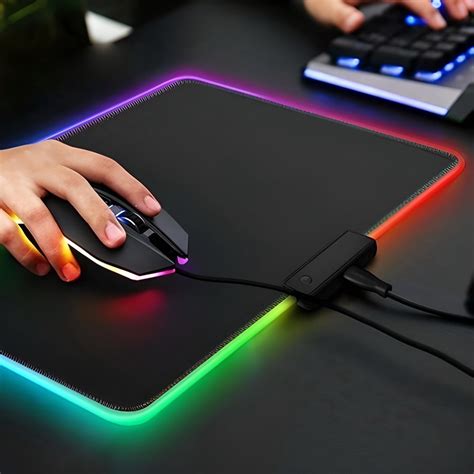 Mouse Pad Gamer Speed Borda Led 7 Cores Rgb Impermeável 250mmx350mm | Shopee Brasil