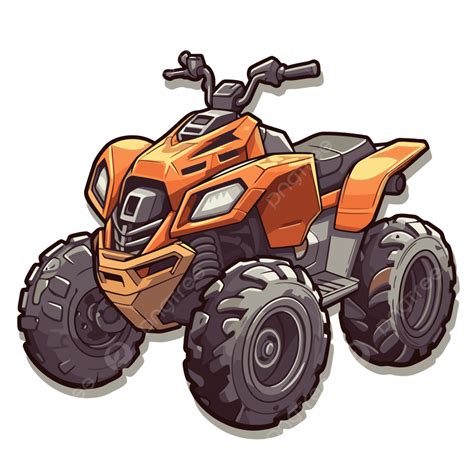 Ilustrasi Atv Kartun Dengan Latar Belakang Putih Vektor, Atv, Stiker, Kartun PNG dan Vektor ...