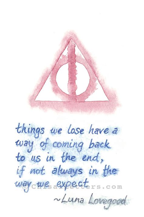 Luna Lovegood Quote with Deathly Hallows Symbol Original | Etsy | Book quotes tattoo, Book ...